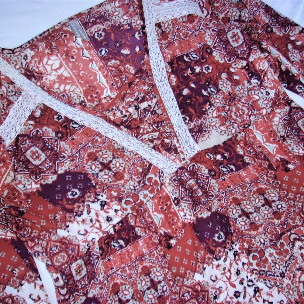 💝4/$15 medium large womens boho pattern shirt top - Picture 4 of 6